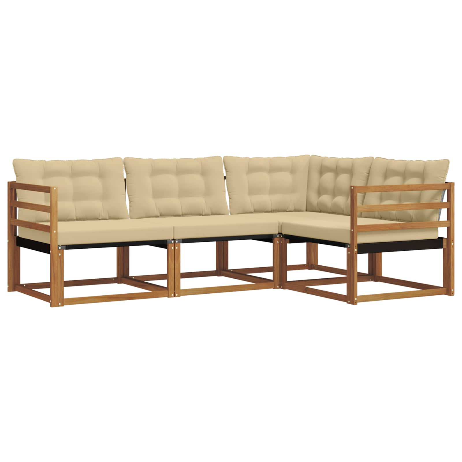 Ensemble de canapés d'extérieur 4 pcs naturel et beige