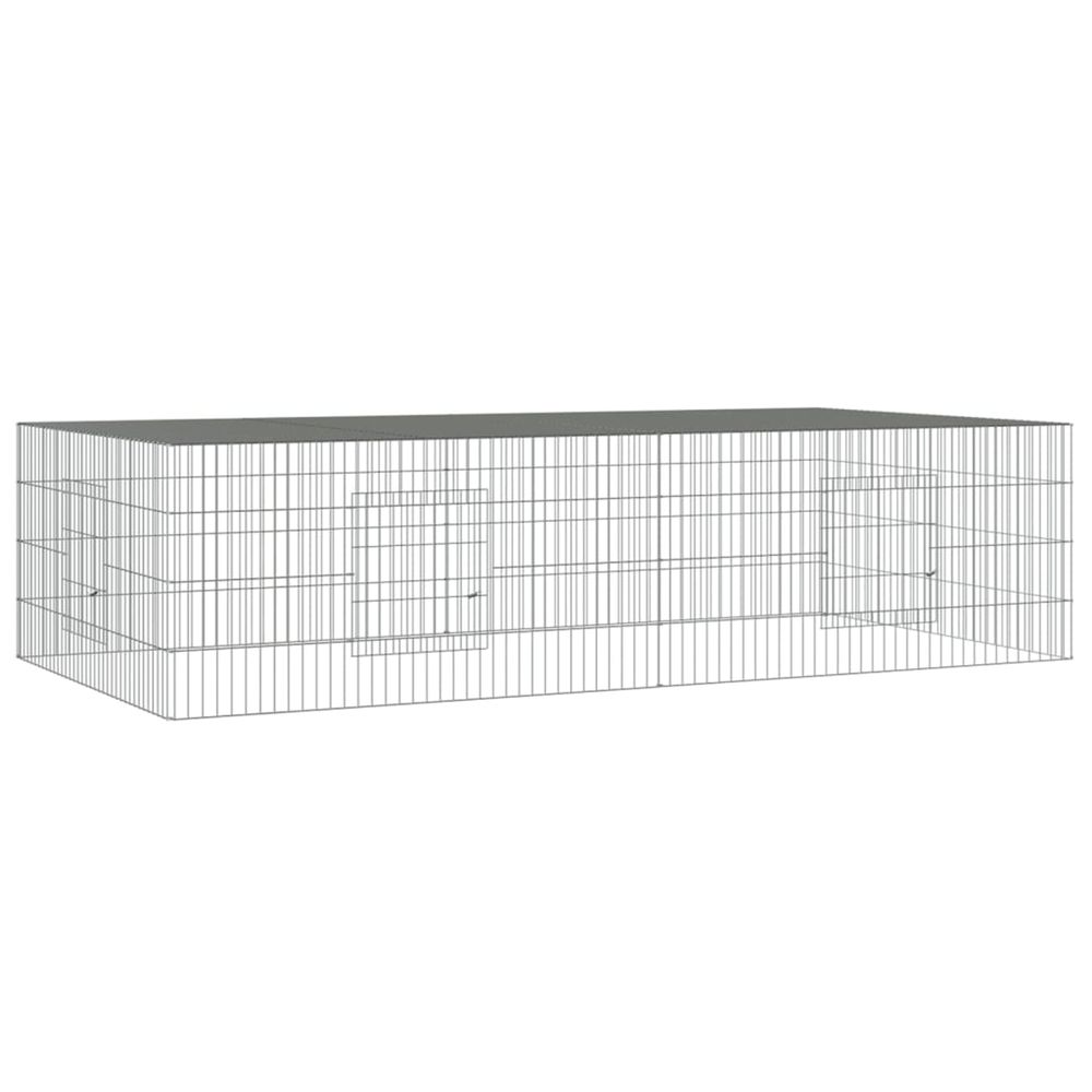 Cage à lapin 2 panneaux 220x110x55 cm fer galvanisé