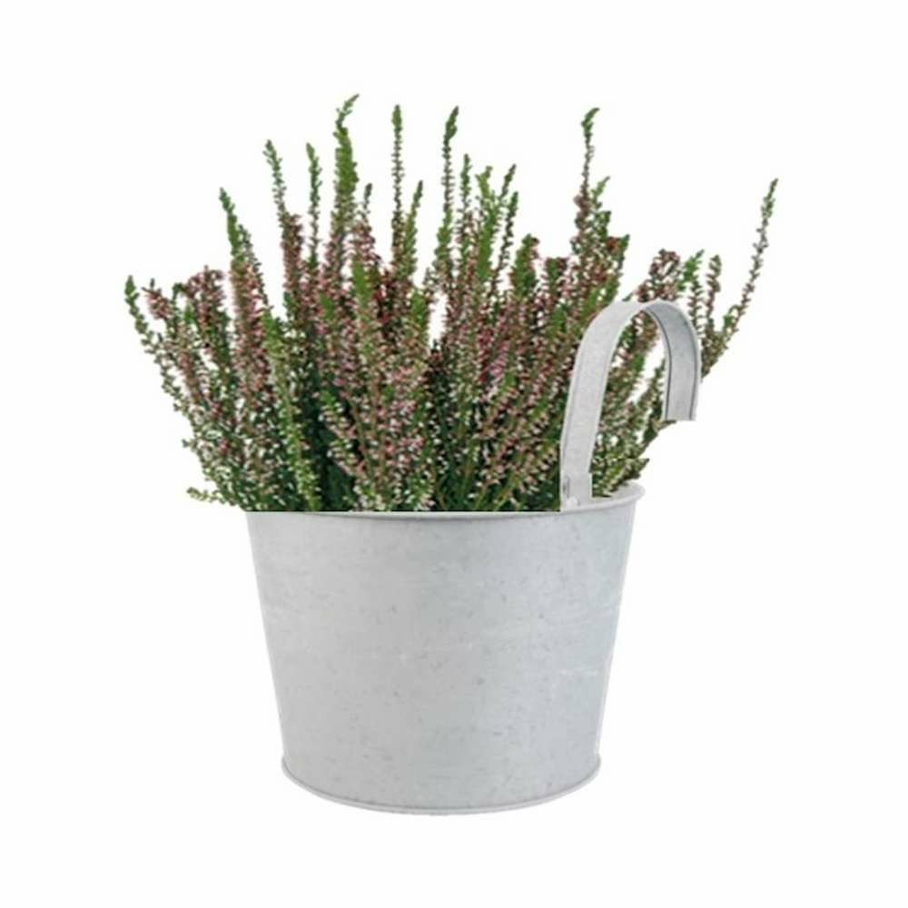 Pot en zinc avec crochet et bruyère