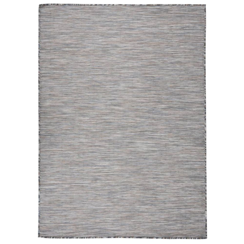 Tapis à tissage plat d'extérieur 200x280 cm marron et bleu