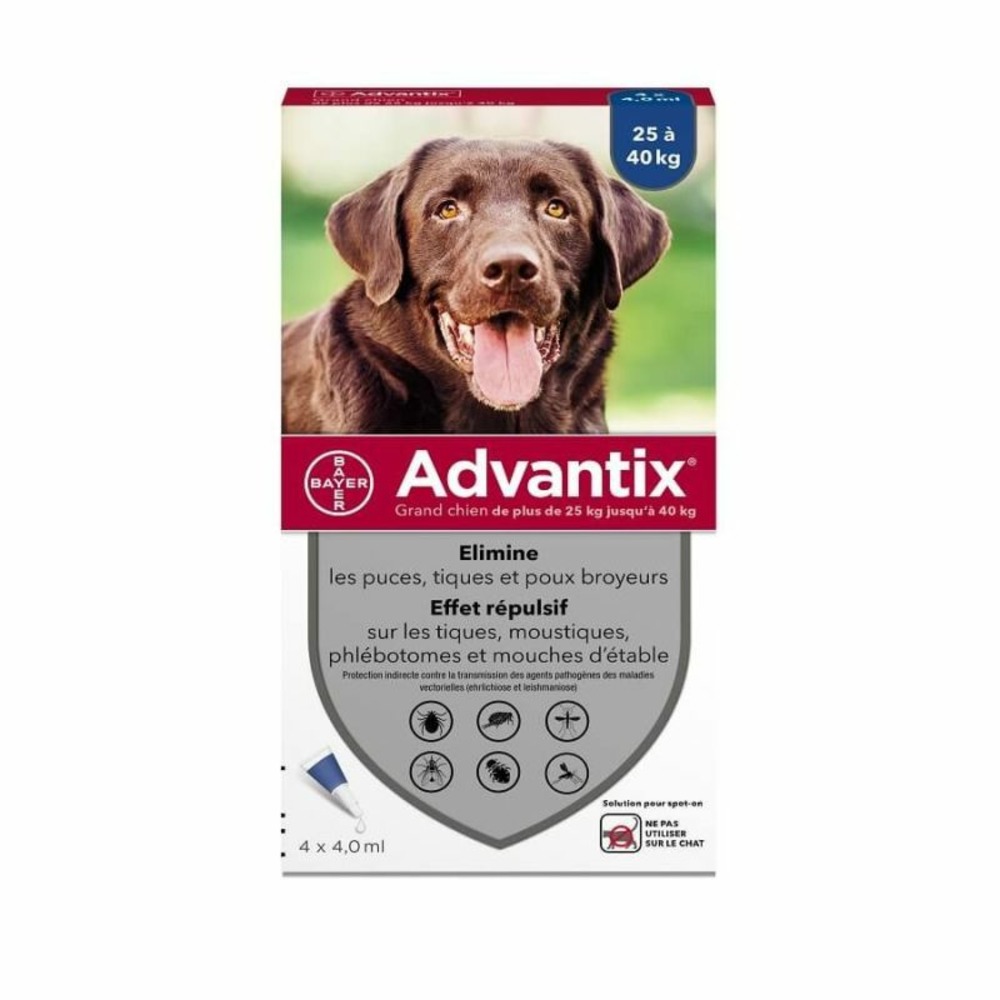 Pipettes antiparasitaire chien advantix 4 ml (25-40 kg) - bayer 24 pipettes