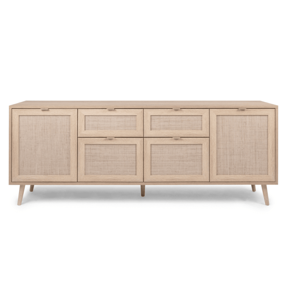 Buffet avec tiroirs et placards effeffet cannage tivat