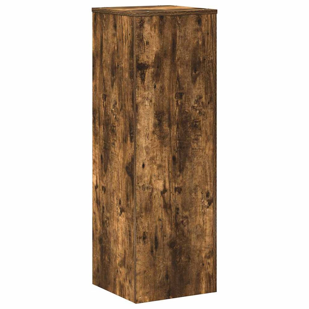 Support pour plantes chêne fumé 33x33x100 cm bois d'ingénierie