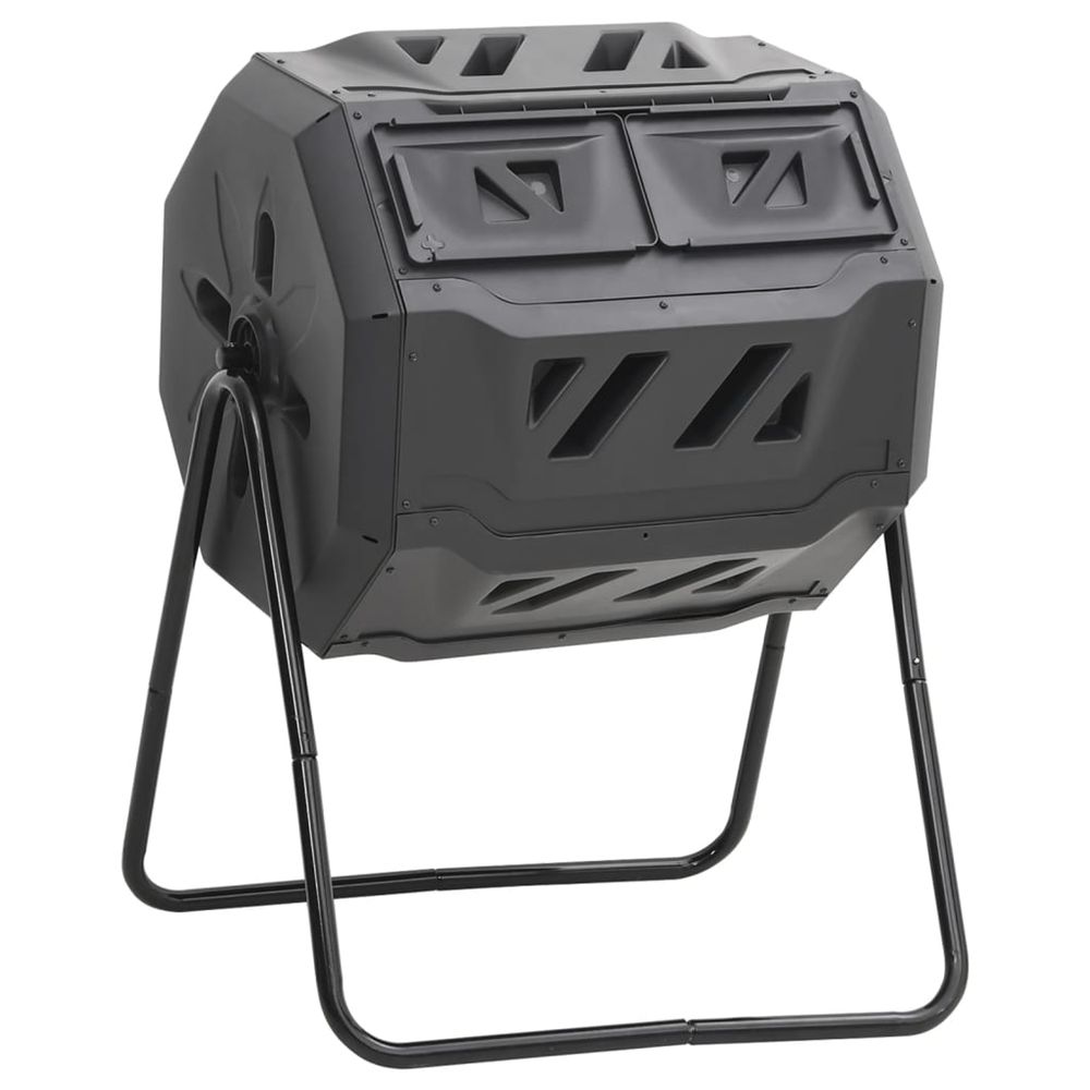 Bac à compost de jardin noir 73x64x95 cm 160 l