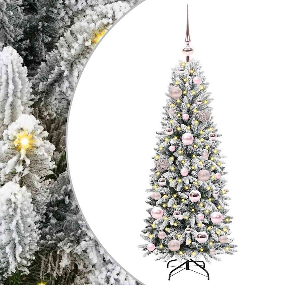 Sapin de noël artificiel avec 150 led avec support blanc 120 cm