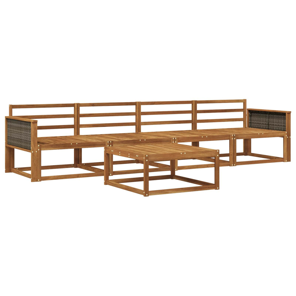 Ensemble de canapés d'extérieur 5 pcs naturel