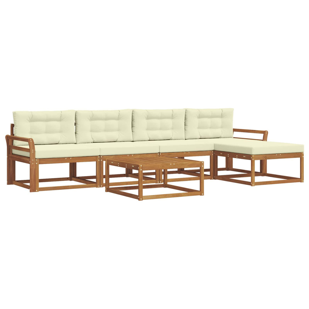 Ensemble de canapés d'extérieur 6 pcs naturel et crème