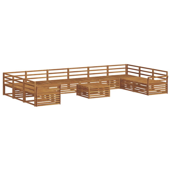 Ensembles de canapés 11 pcs naturel bois d'acacia massif