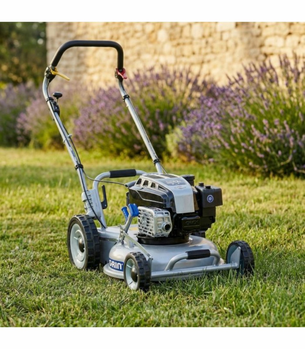 Tondeuse à gazon professionnelle tractée moteur briggs stratton 190 cm³, mulching 46 cm - grin pm46a