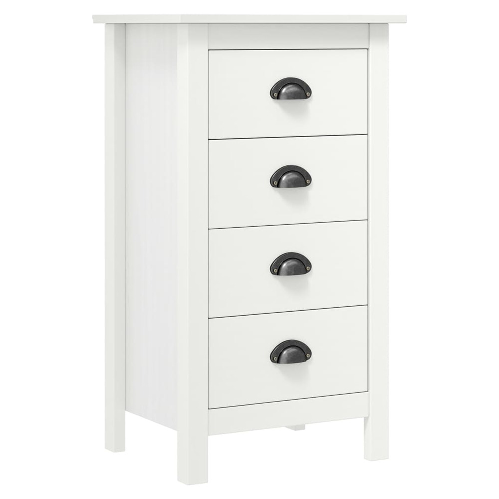 Buffet hill blanc 46x35x80 cm bois de pin solide