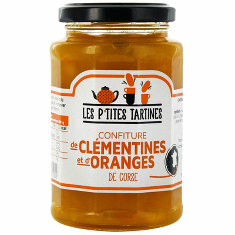 Confiture d'oranges de corse et clémentine - les p'tites tartines - pot 315g