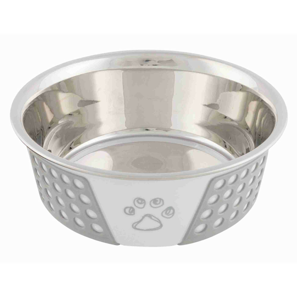 Écuelle en acier avec silicone 0.75 l ø 17 cm avec motif pour chien ou chat