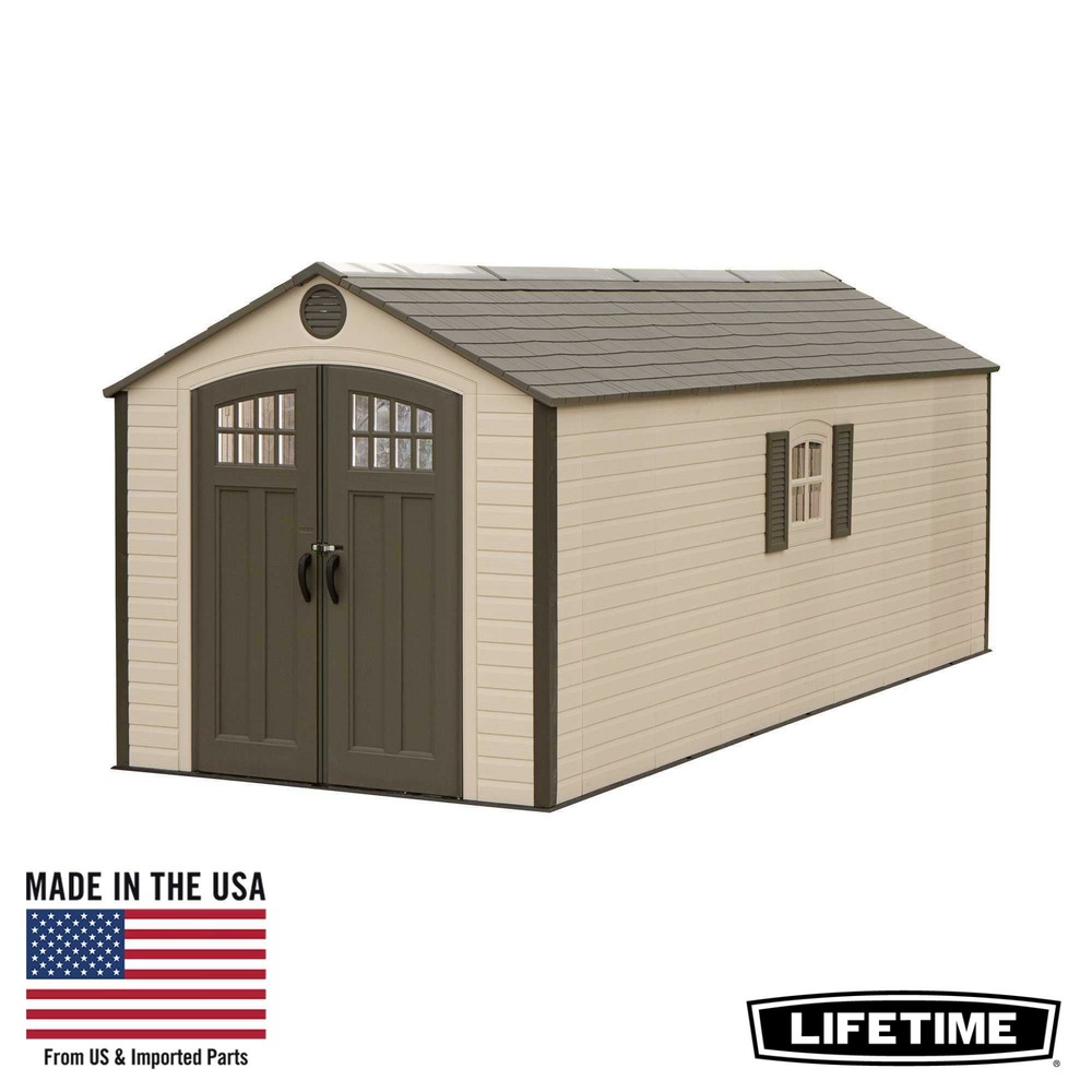 Abri de jardin résine 13. 98 m2 - 2. 43x6. 10 m LIFETIME #60120