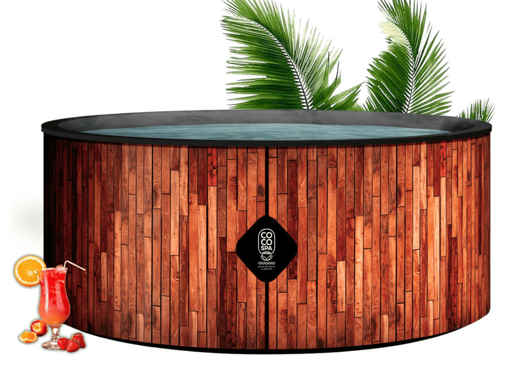 Coco bain piscine ibiza - Piscine Hors sol 180cm de diamètre - 1200 litres - imitation bois véritable