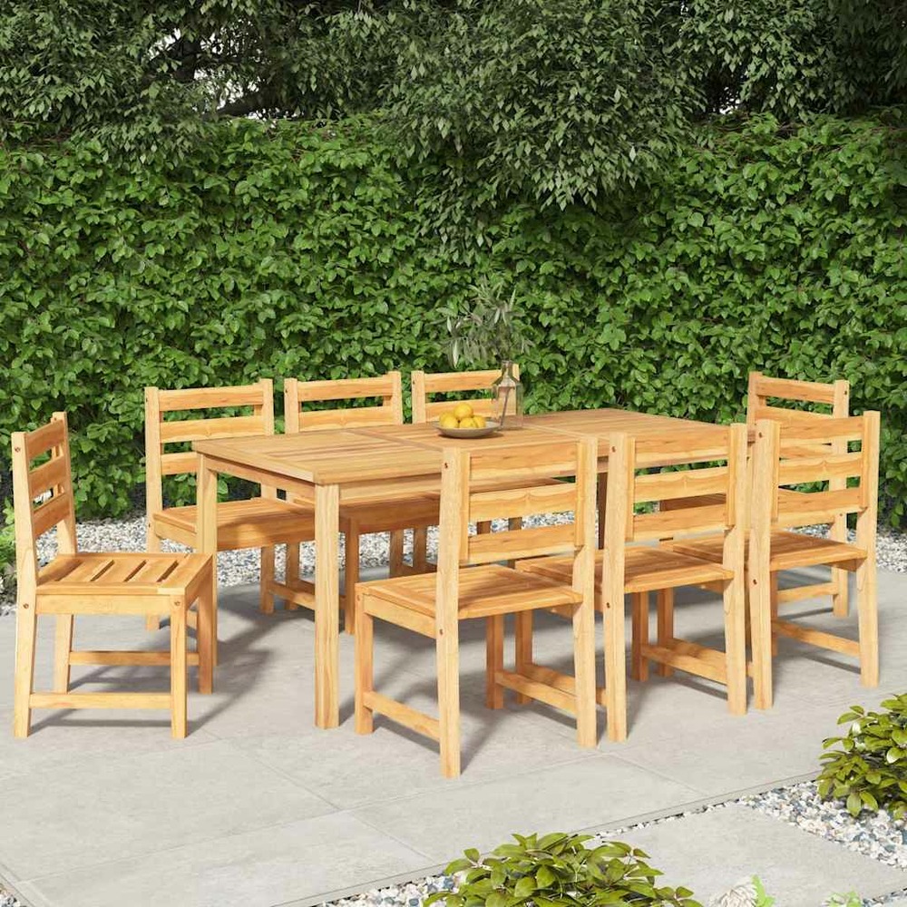 Ensemble à manger de jardin 9 pcs bois de teck solide