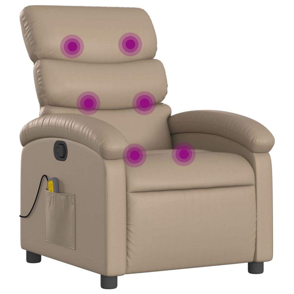 Fauteuil de massage inclinable cappuccino similicuir