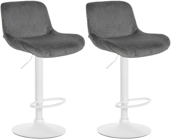 Lot de 2 tabourets de bar solon velours blanc
