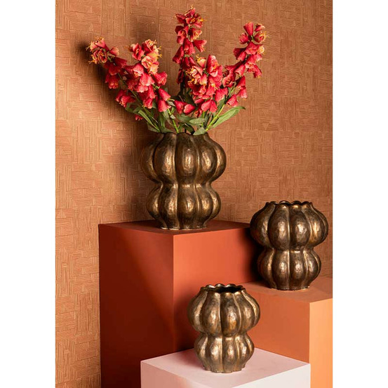 Vase rond bronze en céramique 27cm