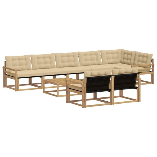 Ensemble de canapés d'extérieur 9 pc blanc et beige