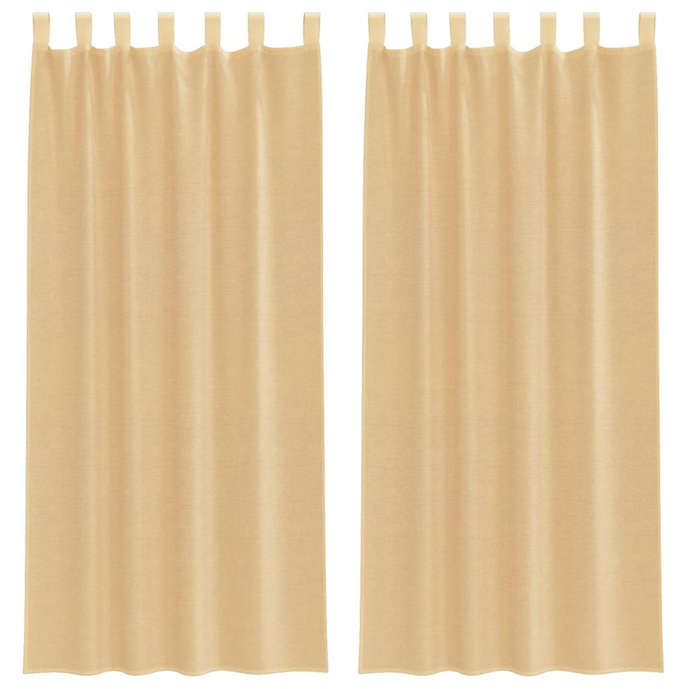 Rideaux en voile avec passe-tringles 2 pcs sable