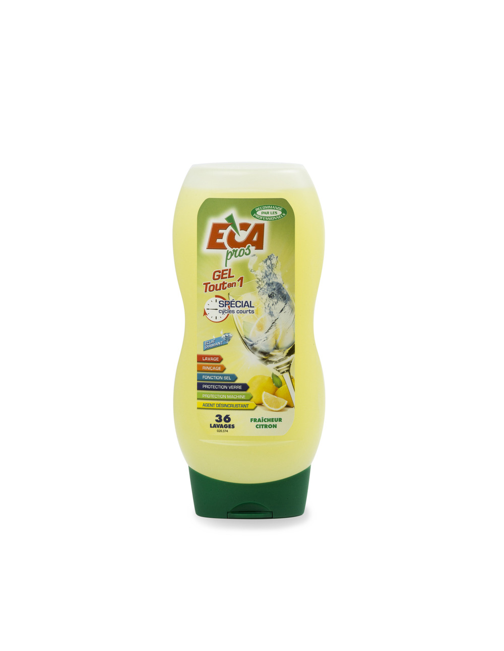 Gel vaisselle tout en 1 spécial cycle court 720ml - eca pros