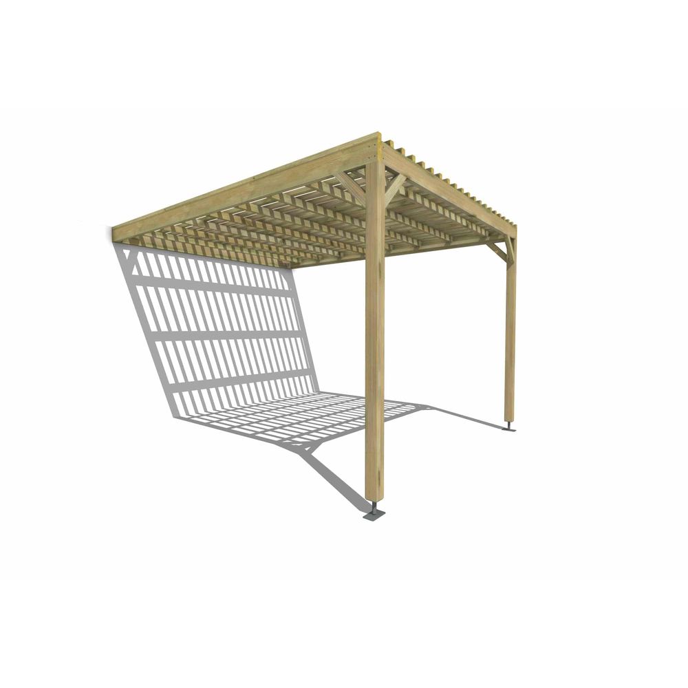Pergola bois • 3m x 4m • adossée • sens largeur • lattage bois • livraison comprise