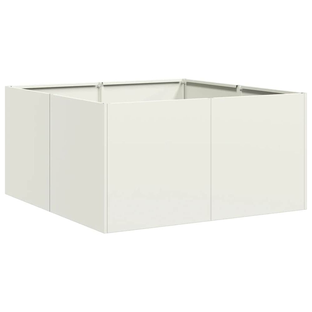 Jardinière d'extérieur blanc 80x80x40 cm acier laminé à froid