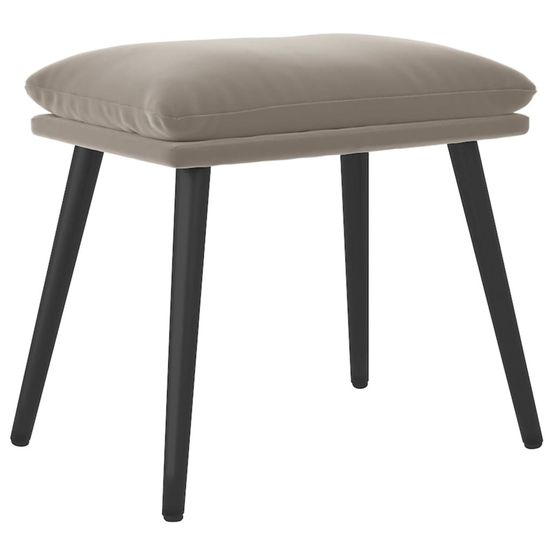 Repose-pied gris clair 45x29,5x35 cm velours