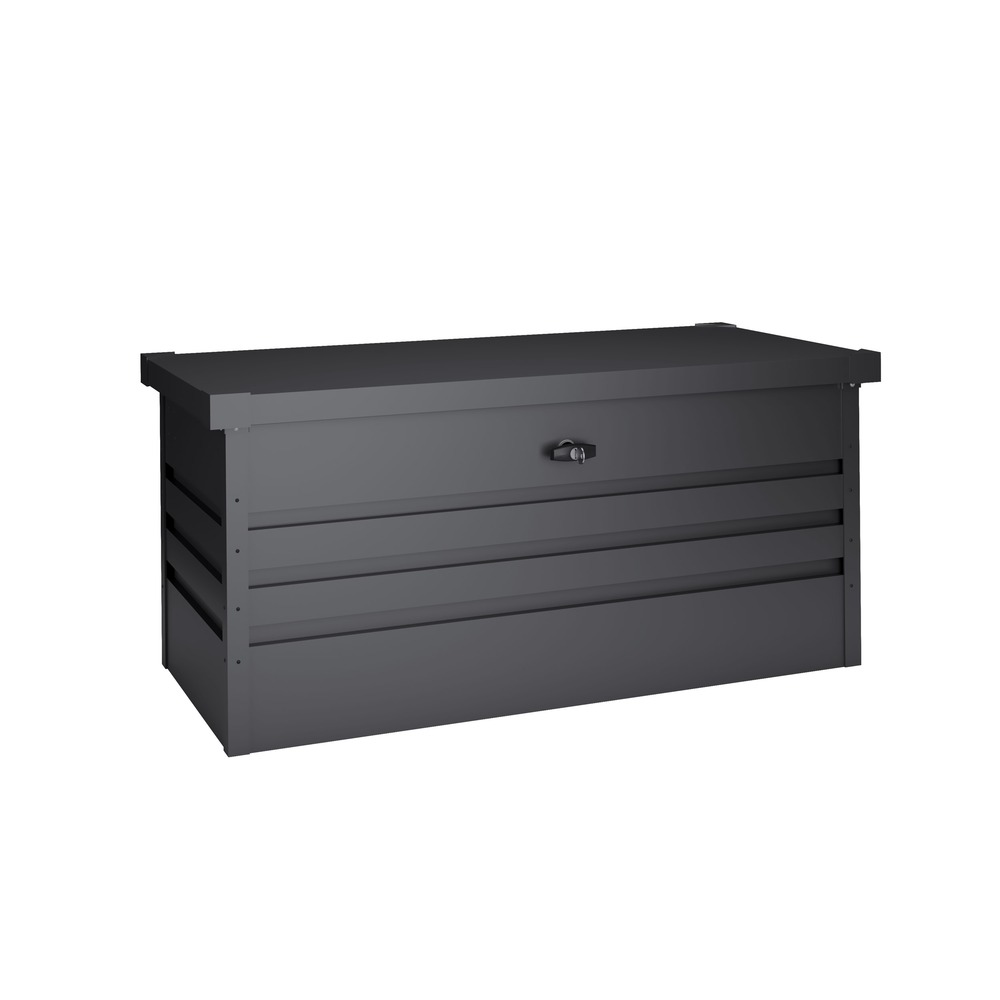 Wasabi - coffre de rangement extérieur métal 450 l – épaisseur 0,40mm, couvercle à charnière, serrure avec clé