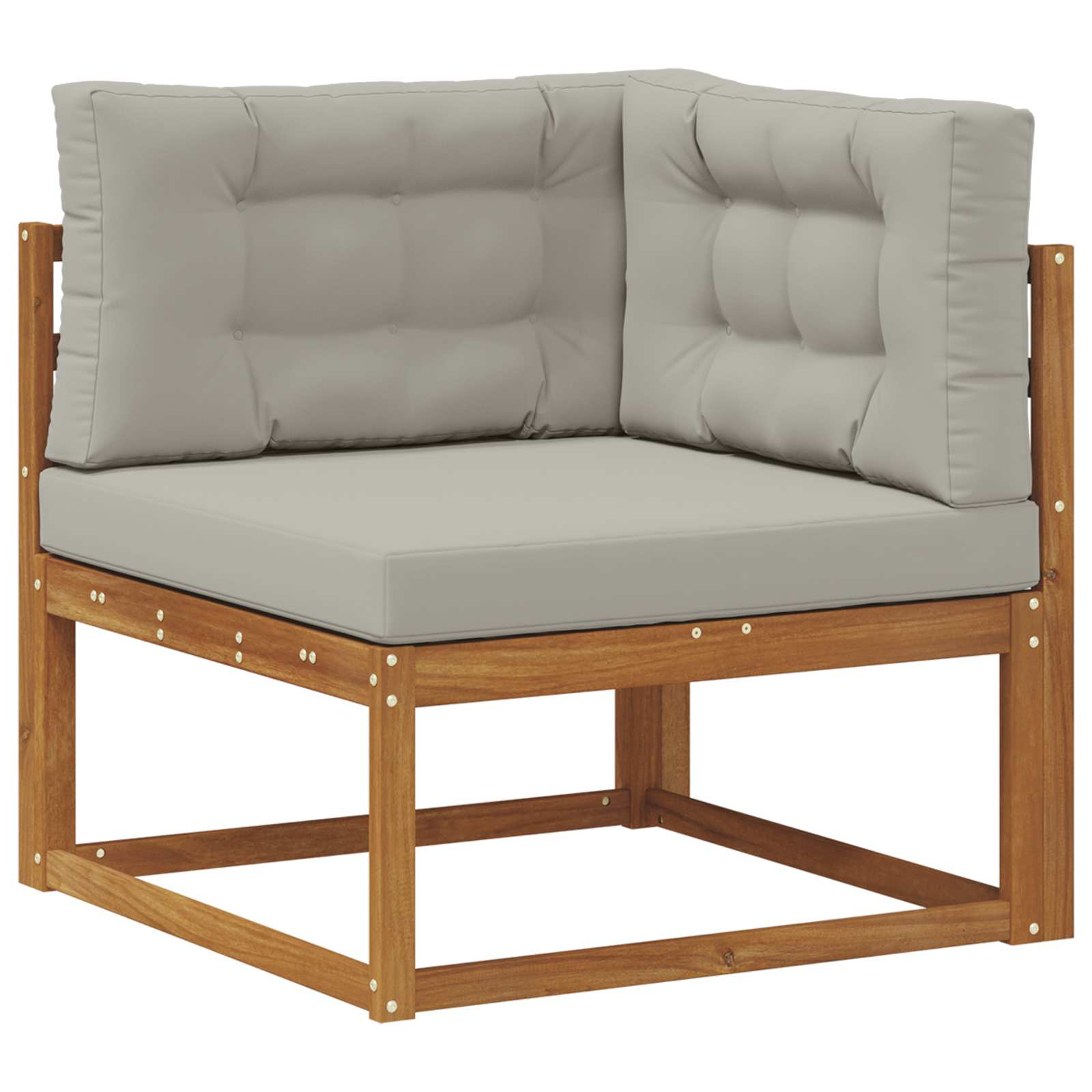 Canapé d'angle extérieur bois d'acacia massif naturel