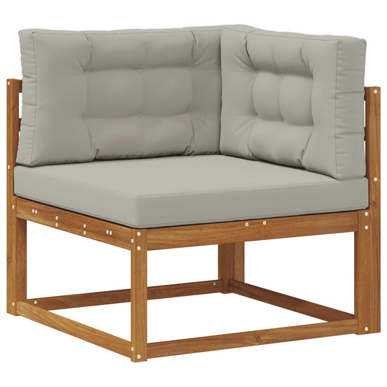 Canapé d'angle extérieur bois d'acacia massif naturel