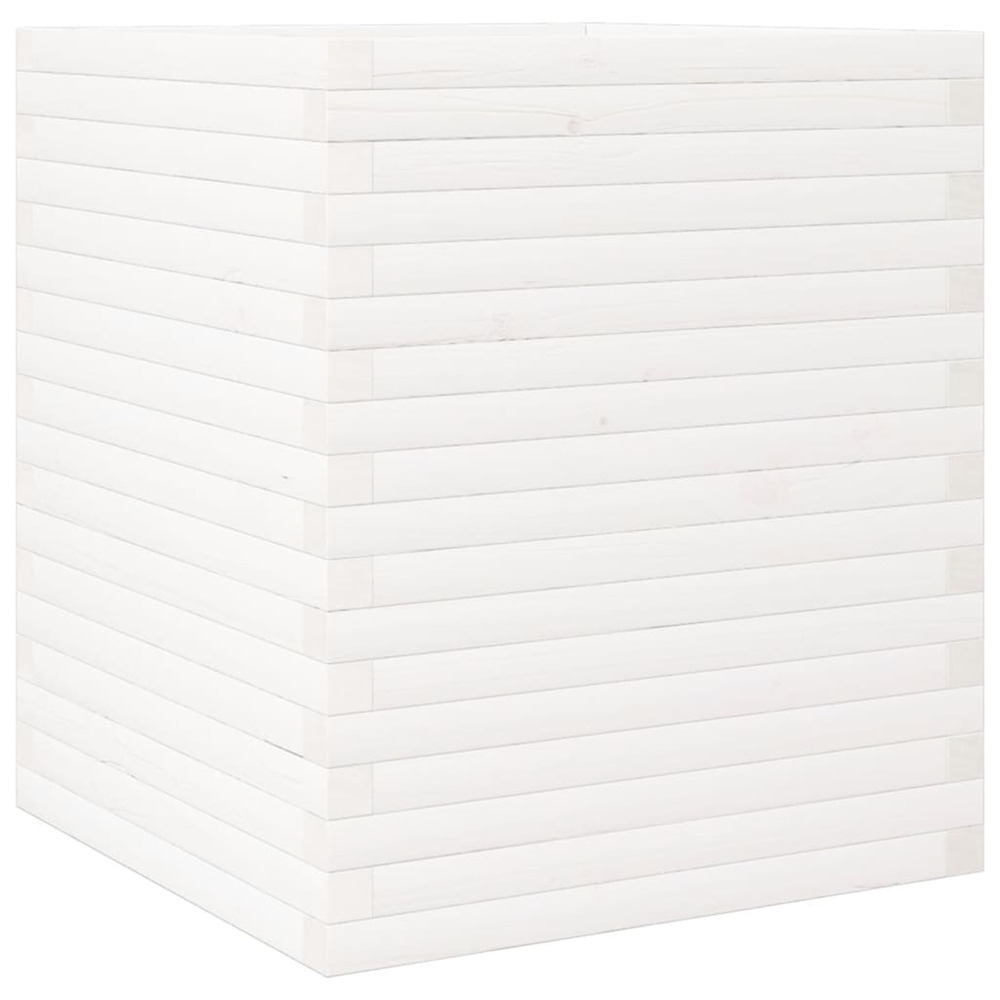 Jardinière d'extérieur blanc 60x60x68,5 cm bois de pin massif