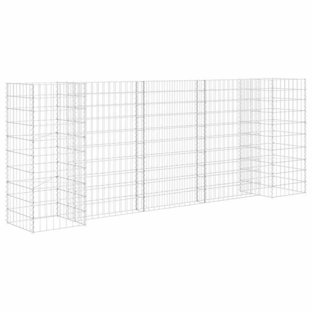 Jardinière à gabion en h fil d'acier 260x40x100 cm