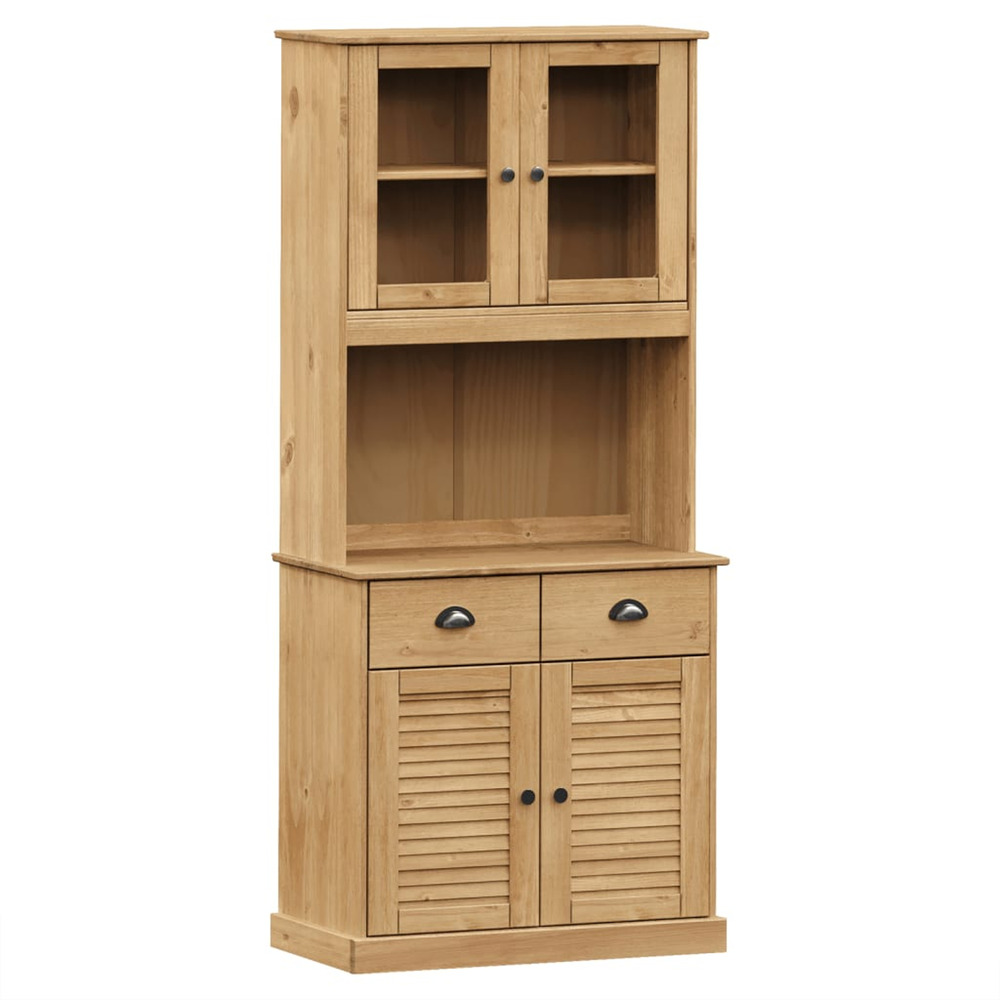Buffet haut vigo 78x40x175 cm bois massif de pin