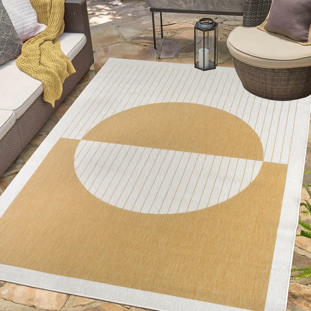 Tapis extérieur, kilim reversible 160x230 ae reversible jaune