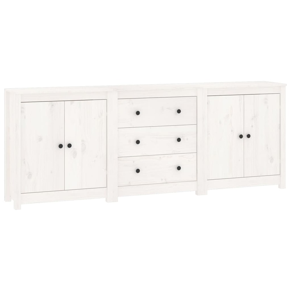 Buffet bahut commode armoire meuble de rangement organisateur cuisine salle de séjour salon 210 x 35 x 80 cm bois massif de p