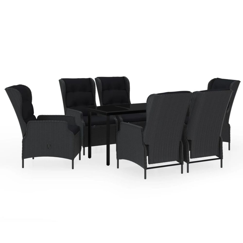 Ensemble à manger de jardin 7 pcs gris foncé