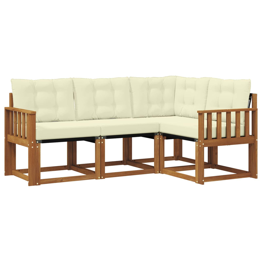 Ensemble de canapés d'extérieur 4 pcs naturel et crème