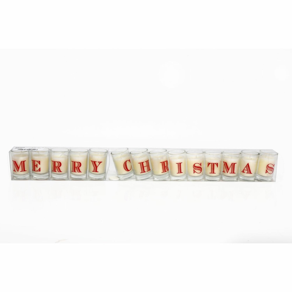 Bougie en pot merry christmas - rouge