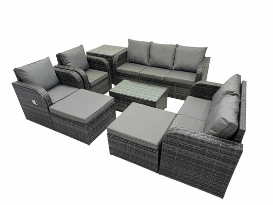 Ensembles de meubles de jardin 9 places ensemble de canapés en rotin avec d'amour 2 tables d'appoint 2 grand tabourets