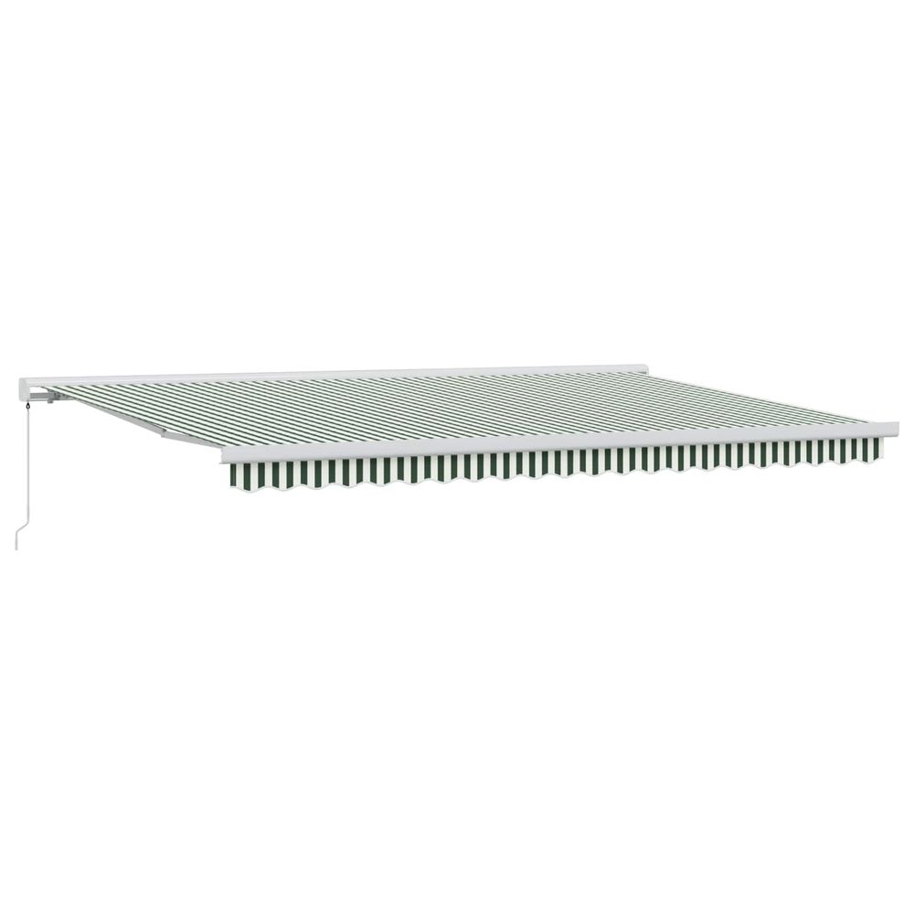 Auvent rétractable vert et blanc 500 × 300 cm