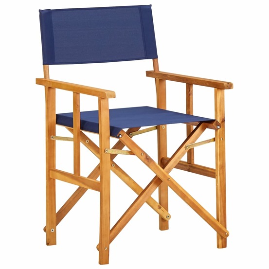 Chaises de metteur en scène lot de 2 bois massif d'acacia bleu