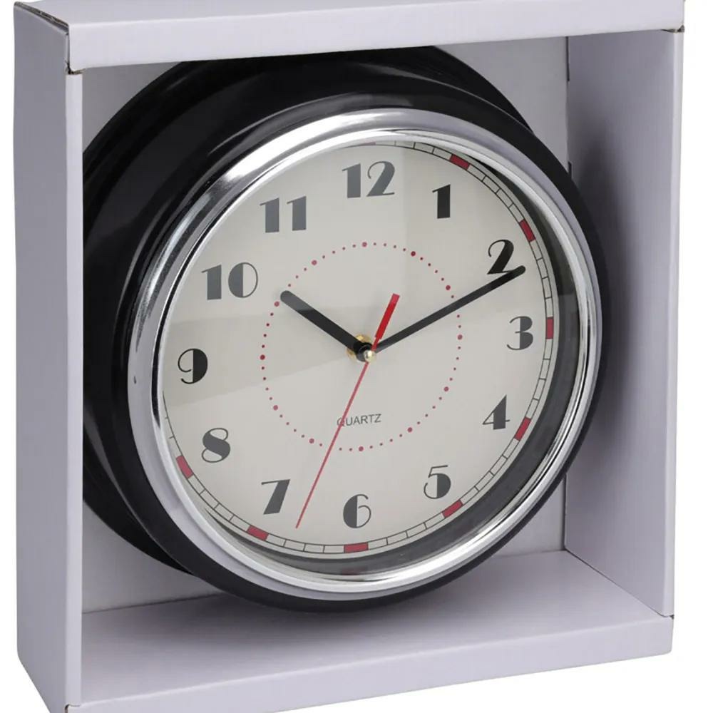 Horloge murale design noire et argent ø30 cm avec cadran lisible