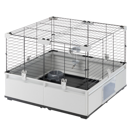 Ferplast, cage pour lapins, cage pour cochons d'inde, cobayes, modular 1, extensible, cage à lapin, accessoires inclus, facile à