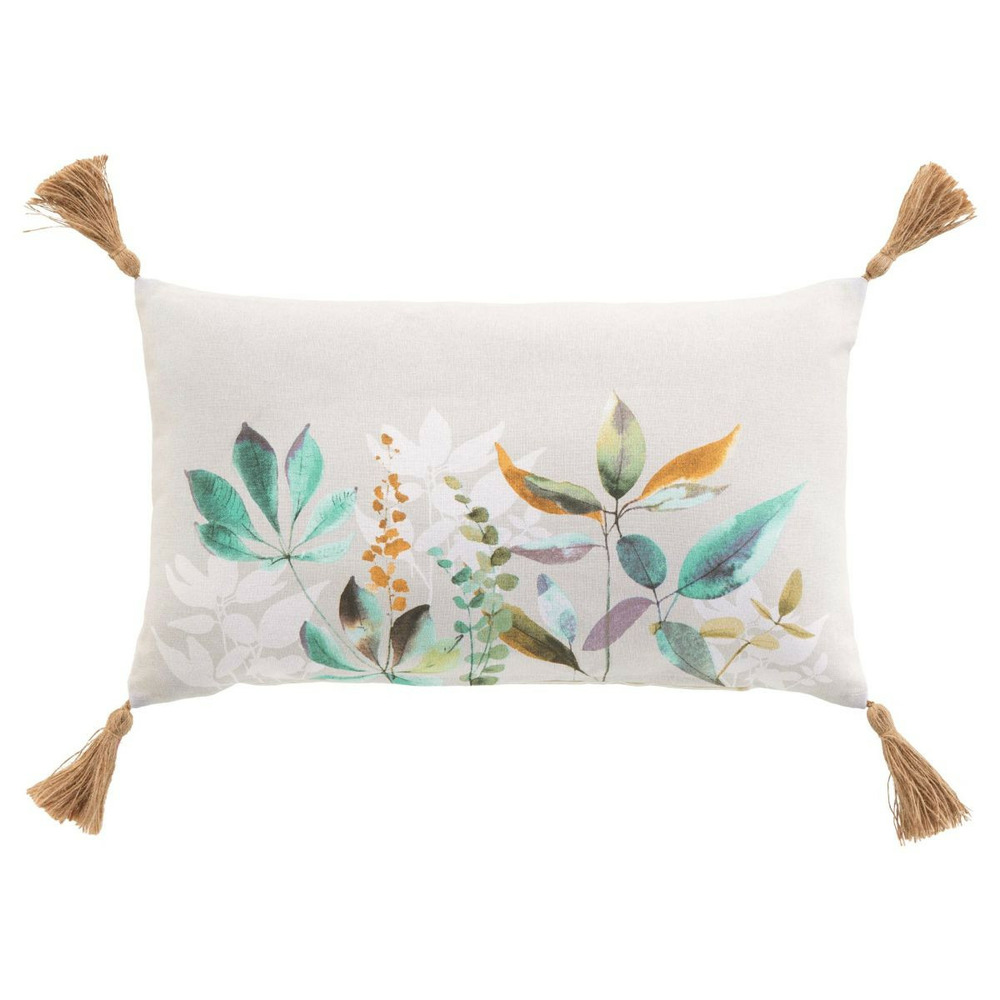 Coussin déco à pompons 