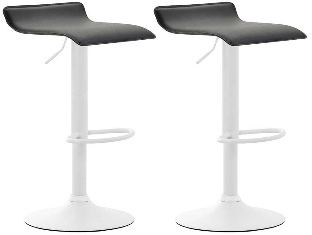 Lot de 2 tabourets de bar dyn v2 cuir artificiel blanc