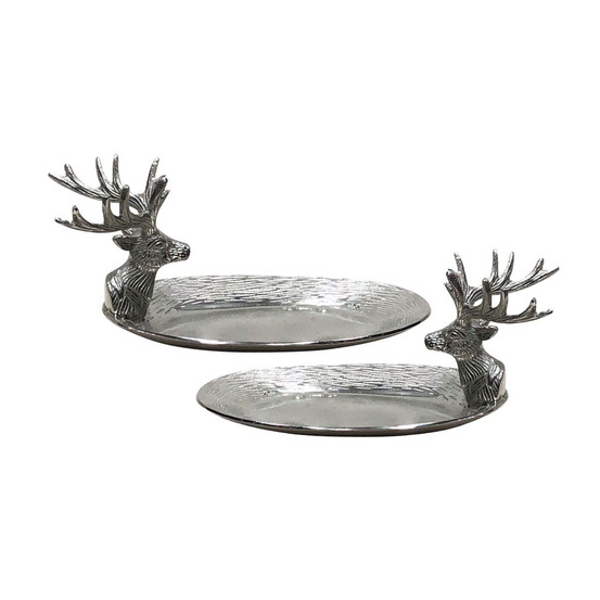 Plateau ovale tête de cerf (lot de 2)