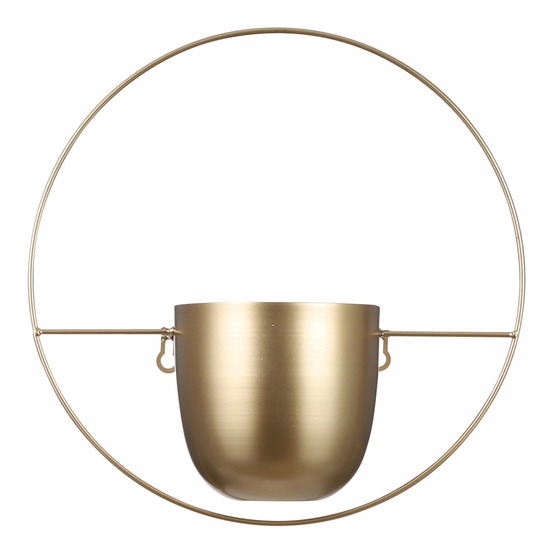 Mica decorations - cache-pot mural en métal doré h34