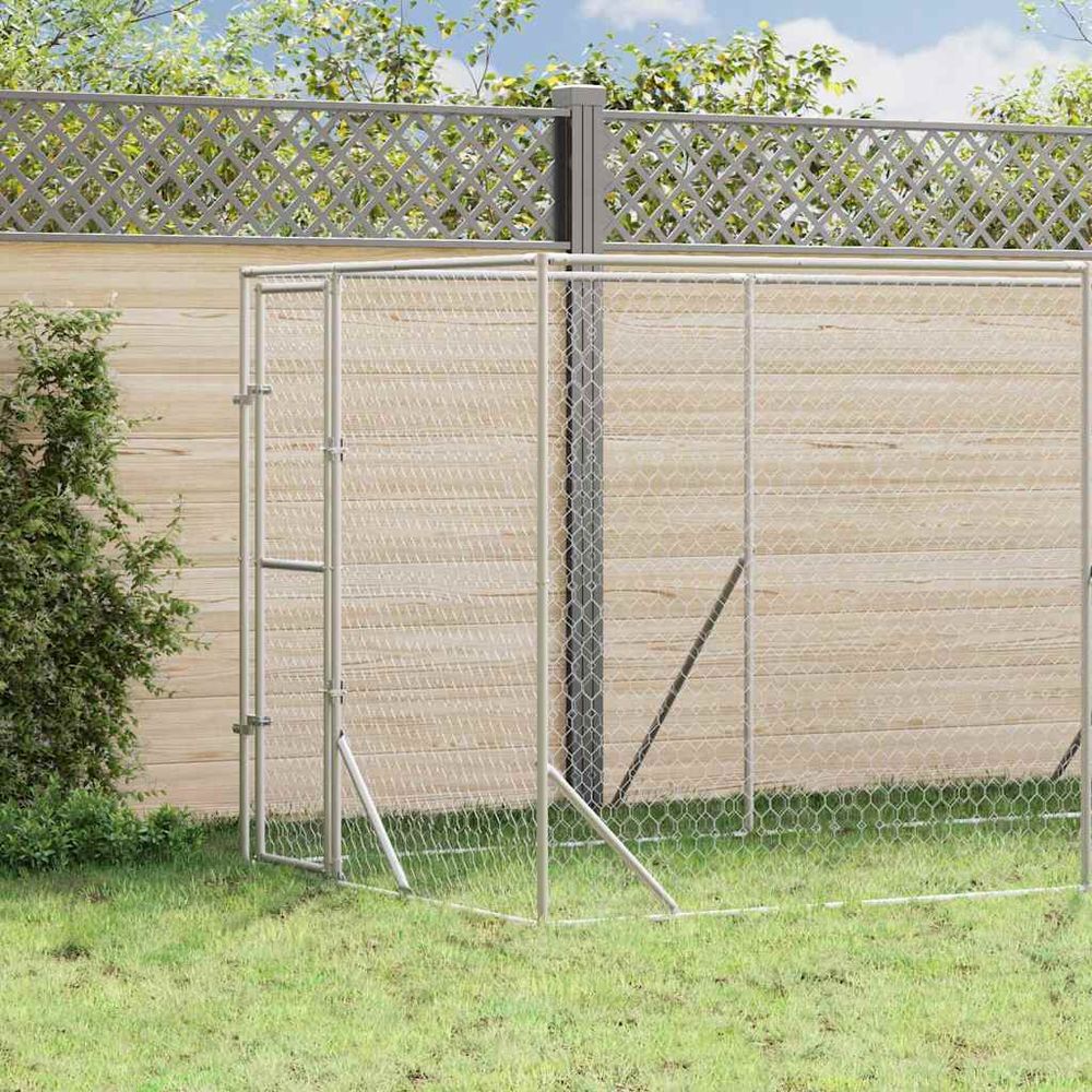 Chenil extérieur acier galvanisé pour chiens et animaux jardin 2x14x2 m