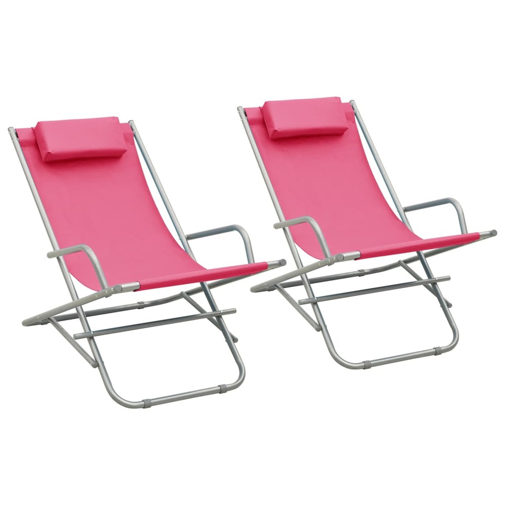 Chaises à bascule lot de 2 acier rose